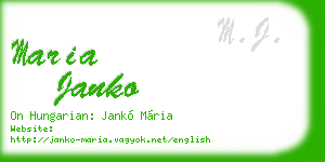 maria janko business card