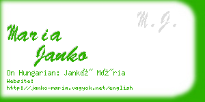 maria janko business card